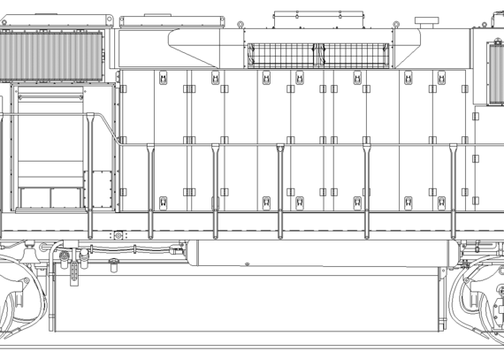 Train EMD GP50L - drawings, dimensions, figures
