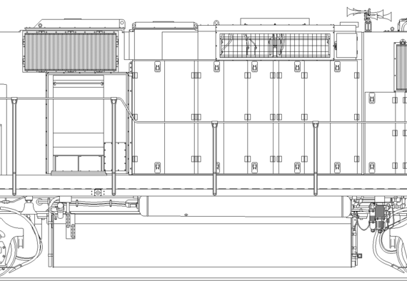 Train EMD GP59 - drawings, dimensions, figures