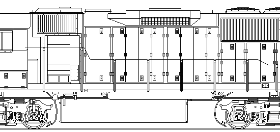 Train EMD GP60 - drawings, dimensions, figures
