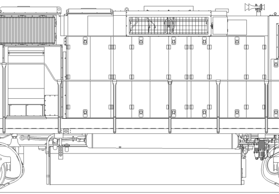 Train EMD GP60M - drawings, dimensions, figures