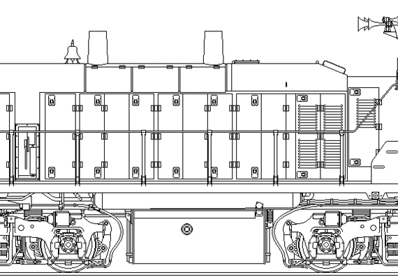 Поезд EMD MP15AC - чертежи, габариты, рисунки