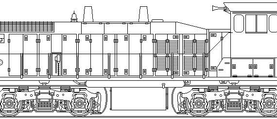 Поезд EMD MP15DC - чертежи, габариты, рисунки