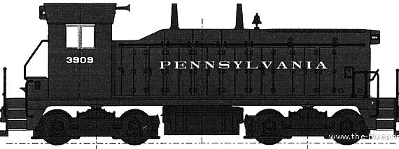 Train EMD NW2 PRR - drawings, dimensions, figures