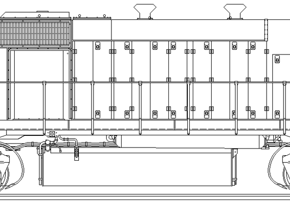 Train EMD SD38 - drawings, dimensions, figures