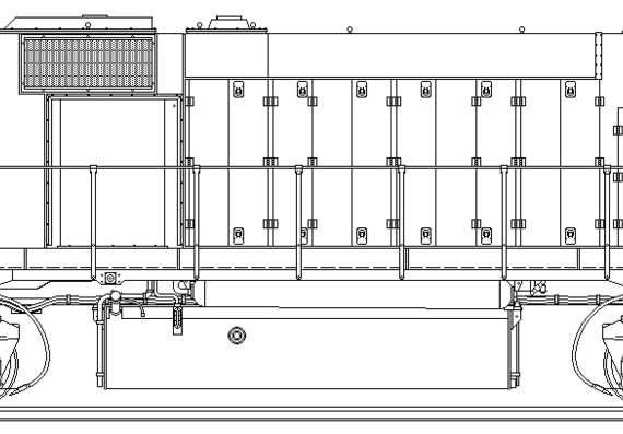 Train EMD SD39 - drawings, dimensions, figures