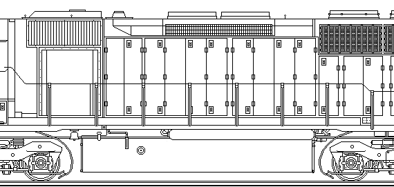 Train EMD SD45 - drawings, dimensions, figures