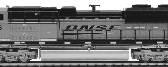 Поезд EMD SD70ACe BNSF - чертежи, габариты, рисунки