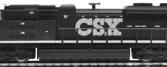 Поезд EMD SD70ACe CSX - чертежи, габариты, рисунки