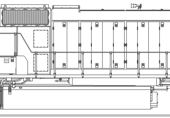Train EMD SD70I - drawings, dimensions, figures