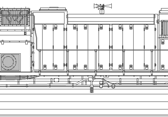 Поезд EMD SD70M-2 - чертежи, габариты, рисунки