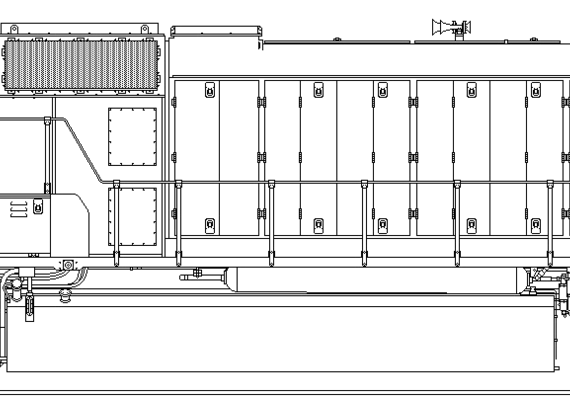 Train EMD SD70M - drawings, dimensions, figures