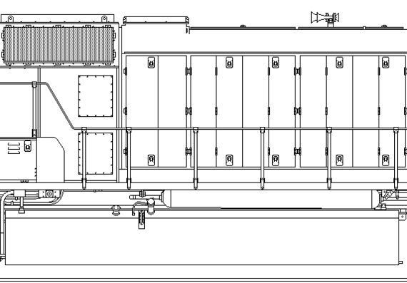 Поезд EMD SD75I - чертежи, габариты, рисунки