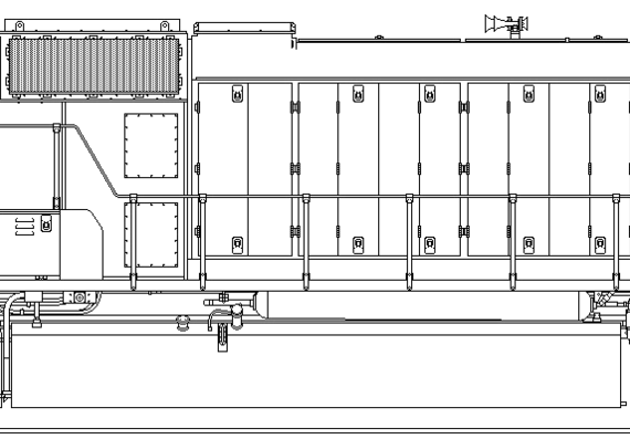 Train EMD SD75M - drawings, dimensions, figures