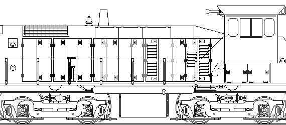 Train EMD SW1000 - drawings, dimensions, figures