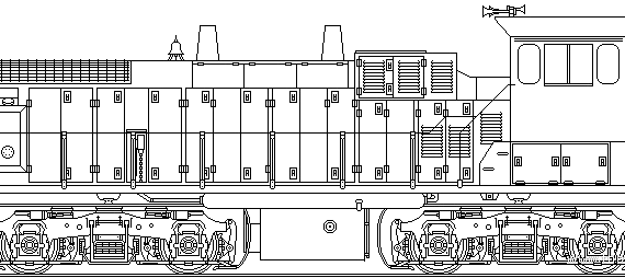 Train EMD SW1504 - drawings, dimensions, figures
