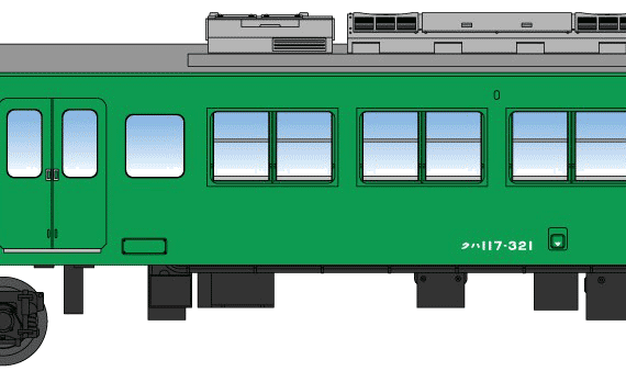 Train EMU 117 - drawings, dimensions, figures