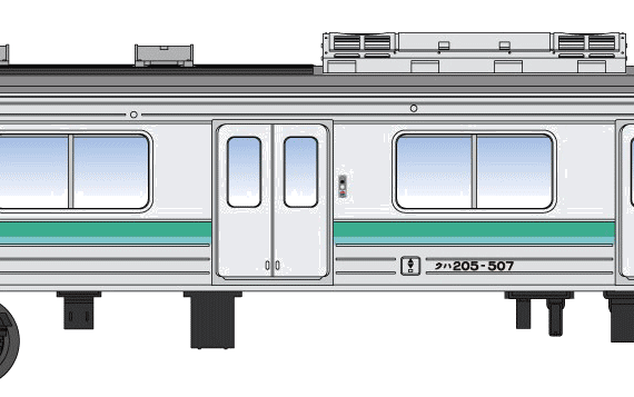 Train EMU 205-500 - drawings, dimensions, figures