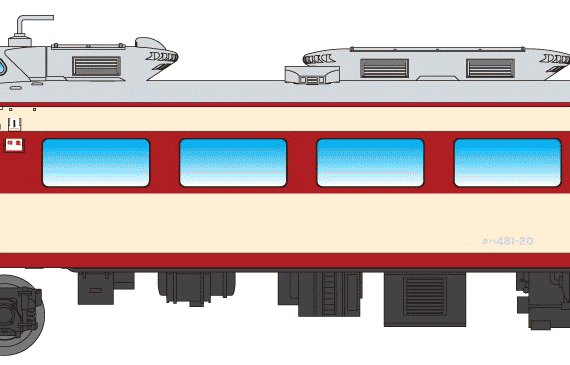 Train EMU 483 Echo Express - drawings, dimensions, figures