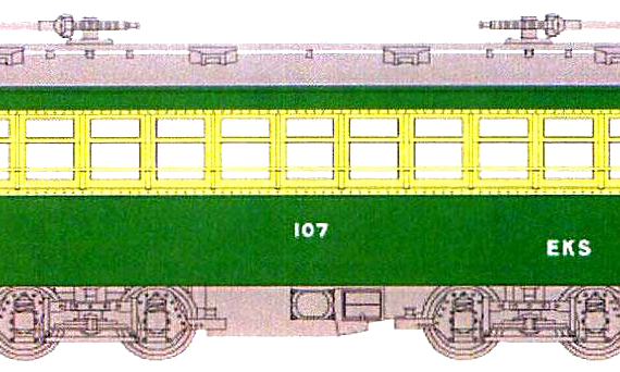 Enoshima Electric Type 100 train - drawings, dimensions, pictures