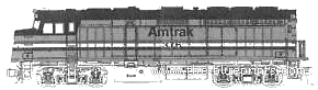 Поезд F40PH Amtrak No.346 - чертежи, габариты, рисунки