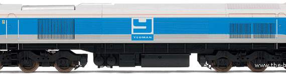 Foster Yeoman Co-Co Electro-Diesel Class 59 train - drawings, dimensions, pictures