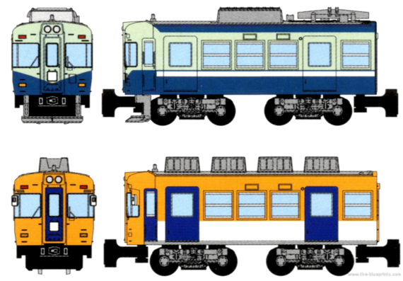 Поезд Fuji Kyuko 1000 - чертежи, габариты, рисунки
