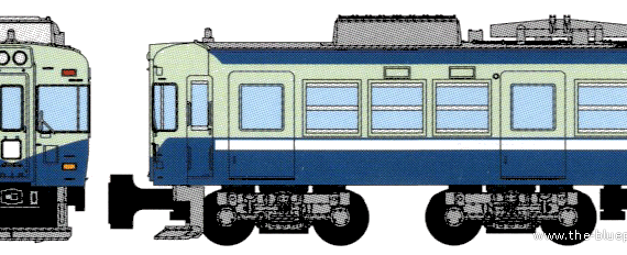 Fuji Kyuko Type 1000 train - drawings, dimensions, figures