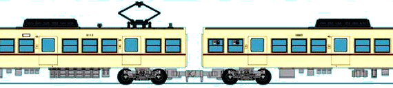 Fujikyuko Series 1000 train - drawings, dimensions, pictures