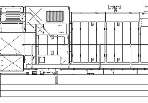 Train GE AC4400CW - drawings, dimensions, figures