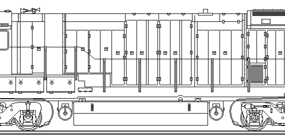 Train GE B23-7 - drawings, dimensions, figures