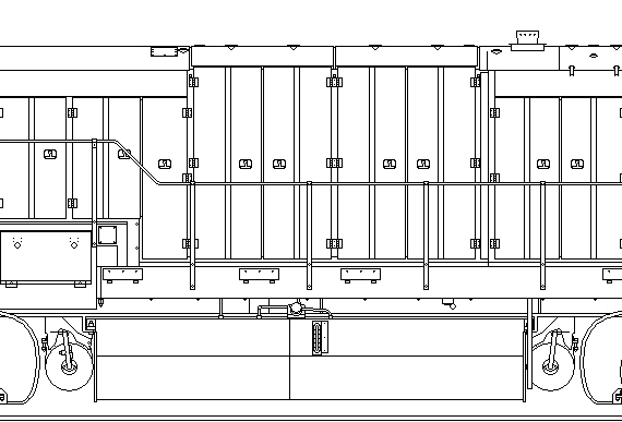 Train GE B30-7 - drawings, dimensions, figures