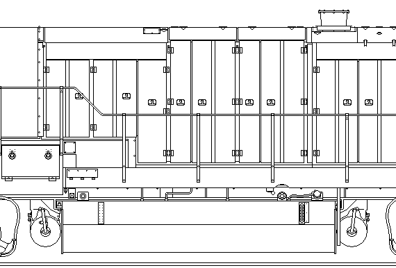 Train GE B30-7A - drawings, dimensions, figures