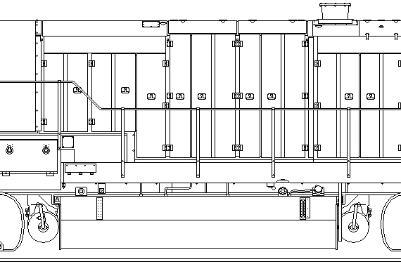 Train GE B30-7AB - drawings, dimensions, figures