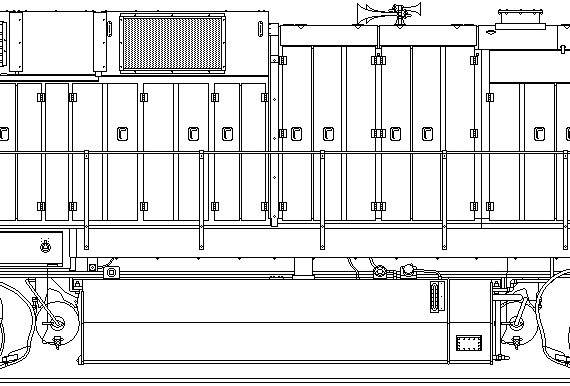 Train GE B32-8 - drawings, dimensions, figures