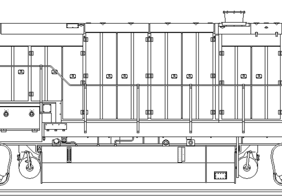 Train GE B36-7 - drawings, dimensions, figures