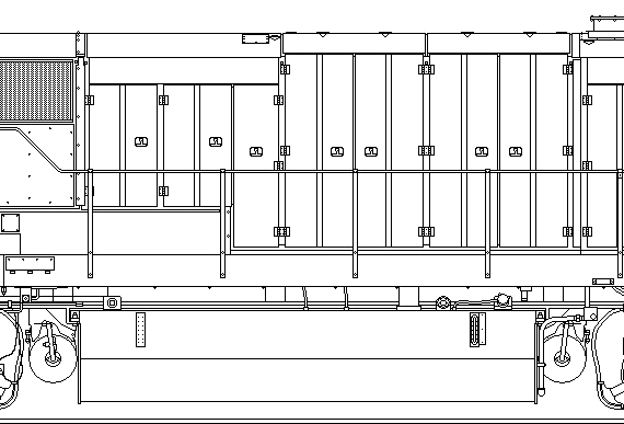 Train GE C36-7 - drawings, dimensions, figures