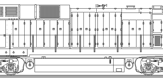 Train GE C39-8 - drawings, dimensions, figures