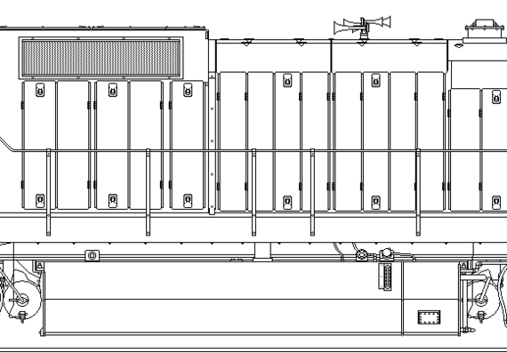 Поезд GE C39-8E - чертежи, габариты, рисунки