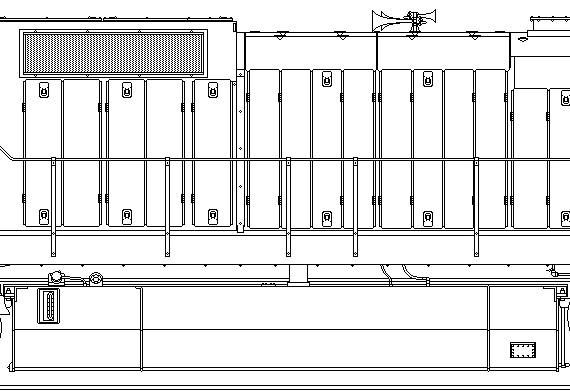 Train GE Dash 8-40C - drawings, dimensions, figures