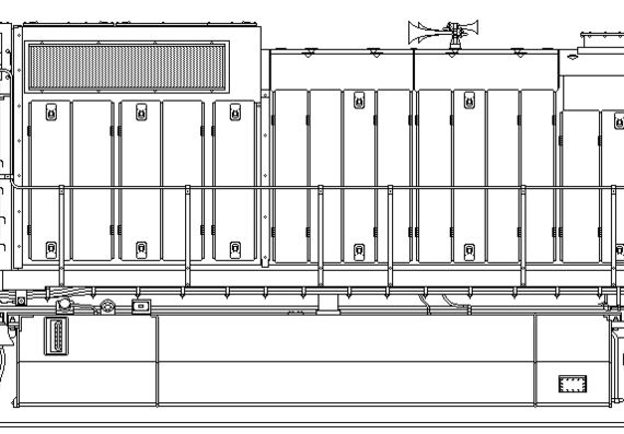 Train GE Dash 8-40CW - drawings, dimensions, figures