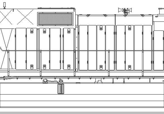 Поезд GE Dash 9-40C - чертежи, габариты, рисунки