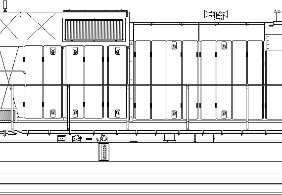 Поезд GE Dash 9-40CW - чертежи, габариты, рисунки