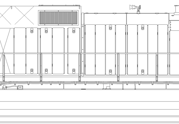 Поезд GE Dash 9-44CW - чертежи, габариты, рисунки