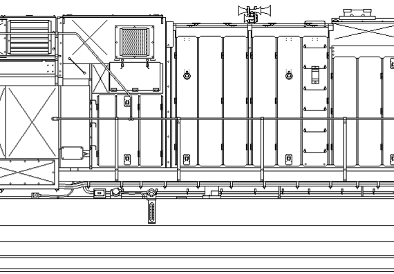 Train GE ES40DC - drawings, dimensions, figures