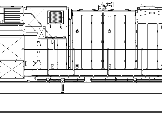 Train GE ES44C4 - drawings, dimensions, figures
