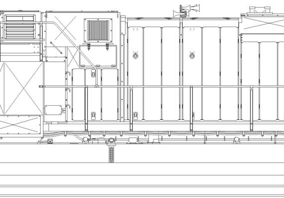 Поезд GE ES44DC - чертежи, габариты, рисунки