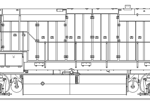 Train GE U23B - drawings, dimensions, figures