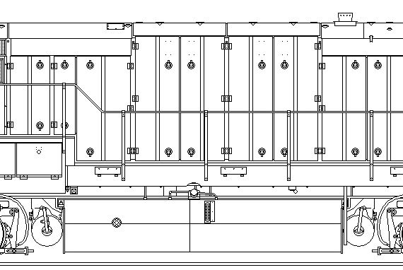 Train GE U30B - drawings, dimensions, figures