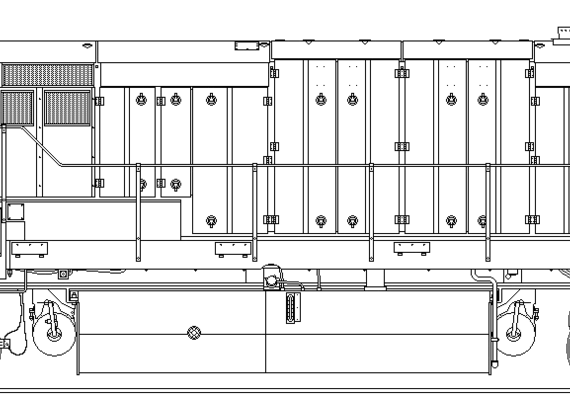 Train GE U30C - drawings, dimensions, figures
