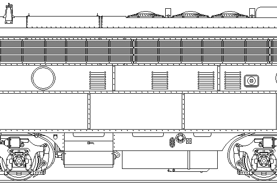 Поезд GMD F7A - чертежи, габариты, рисунки